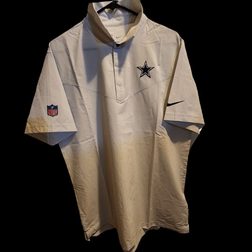 NIKE Men's Dallas Cowboys Sideline Lockup Performance Polo NWT Light Gray - Picture 2 of 10